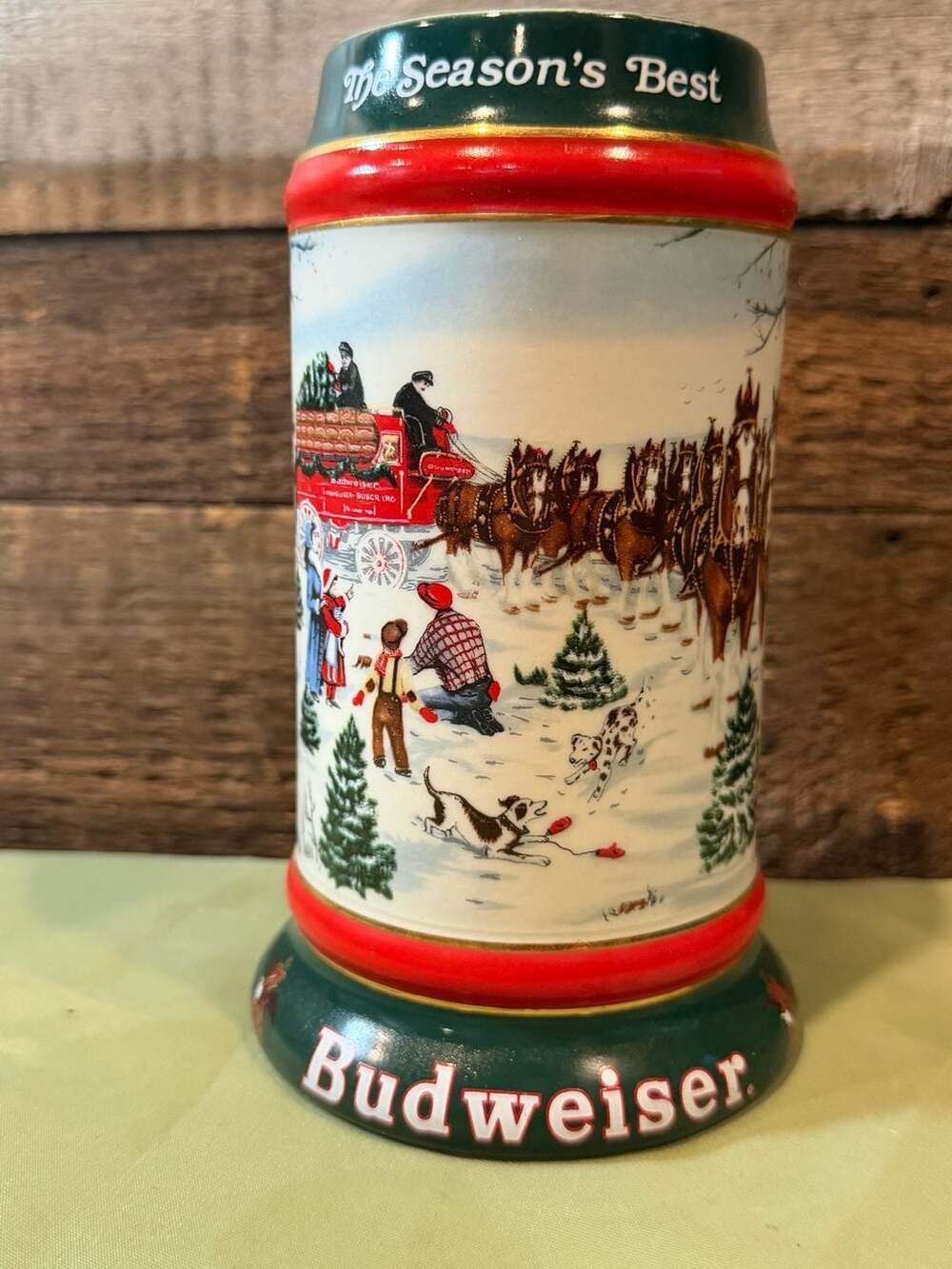 1991 Budweiser The Season's Best Holiday Beer Stein by Susan Sampson